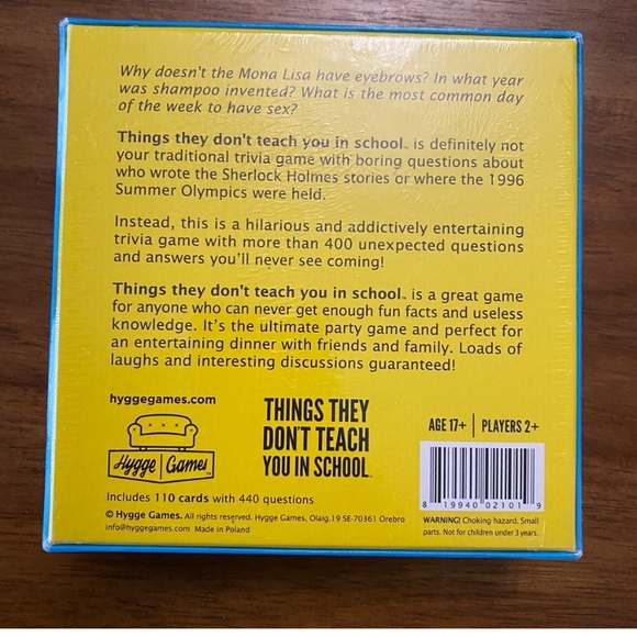 Things They Don’t Teach You In School NIB Sealed Trivia Game - Picture 6 of 6